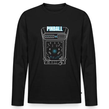 Arcade Pinball Retro - Men's Premium Organic Long Sleeve Shirt - black - Front - Nico (187cm)