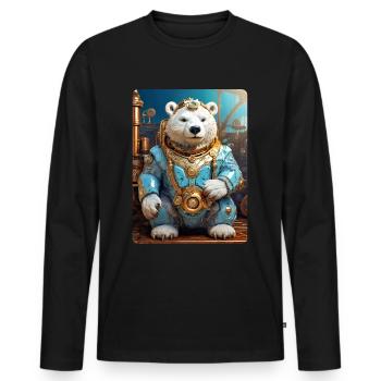 Ours de glace steampunk 1.13 - T-shirt manches longues Premium bio Homme - noir - Devant - Nico (187cm)