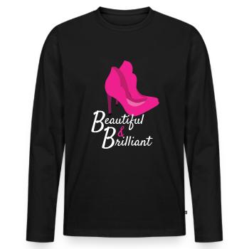 Beautiful & Brilliant High Heels Mode - Männer Premium Bio Langarmshirt - Schwarz - Vorne - Nico (187cm)