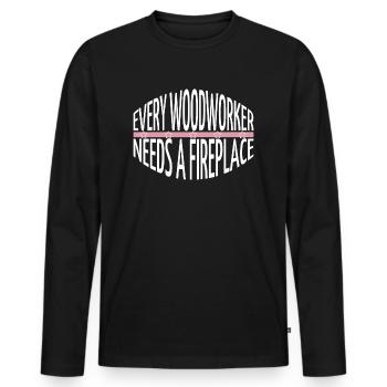 jokes woodcutter aaron carpenter tshirts - Männer Premium Bio Langarmshirt - Schwarz - Vorne - Nico (187cm)