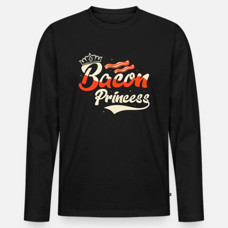 Bacon Princess Ham Pig Meat - Männer Premium Bio Langarmshirt - Schwarz