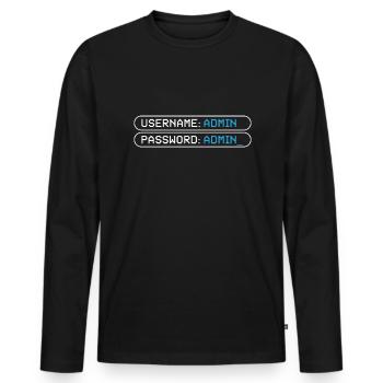 Username Admin Password Programmer - Men's Premium Organic Long Sleeve Shirt - black - Front - Nico (187cm)