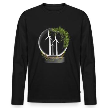 Wind Power Glass Ball Wind Wind Energy - Men's Premium Organic Long Sleeve Shirt - black - Front - Nico (187cm)