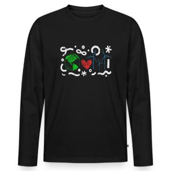 Wind Power Heart Earth Wind Wind Energy - Men's Premium Organic Long Sleeve Shirt - black - Front - Nico (187cm)