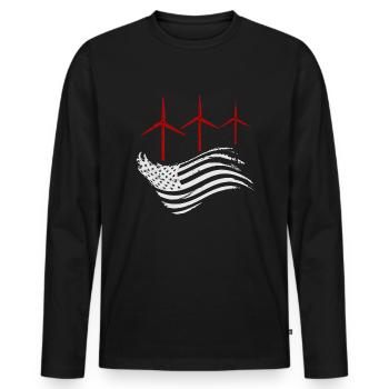 Wind Power America Wind Wind Energy - Men's Premium Organic Long Sleeve Shirt - black - Front - Nico (187cm)