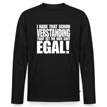 Egal - Männer Premium Bio Langarmshirt - Schwarz - Vorne - Nico (187cm)