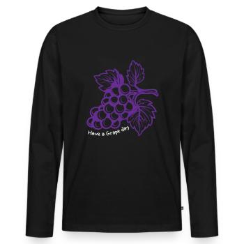 Passez une journée de raisin Vin de raisins - T-shirt manches longues Premium bio Homme - noir - Devant - Nico (187cm)