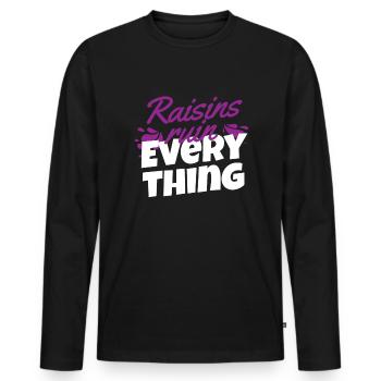 Raisins secs ruiner tout raisins secs raisins - T-shirt manches longues Premium bio Homme - noir - Devant - Nico (187cm)