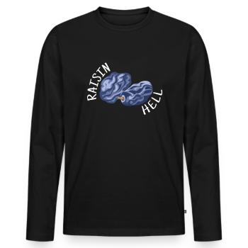 Raisins secs légers Raisins - T-shirt manches longues Premium bio Homme - noir - Devant - Nico (187cm)