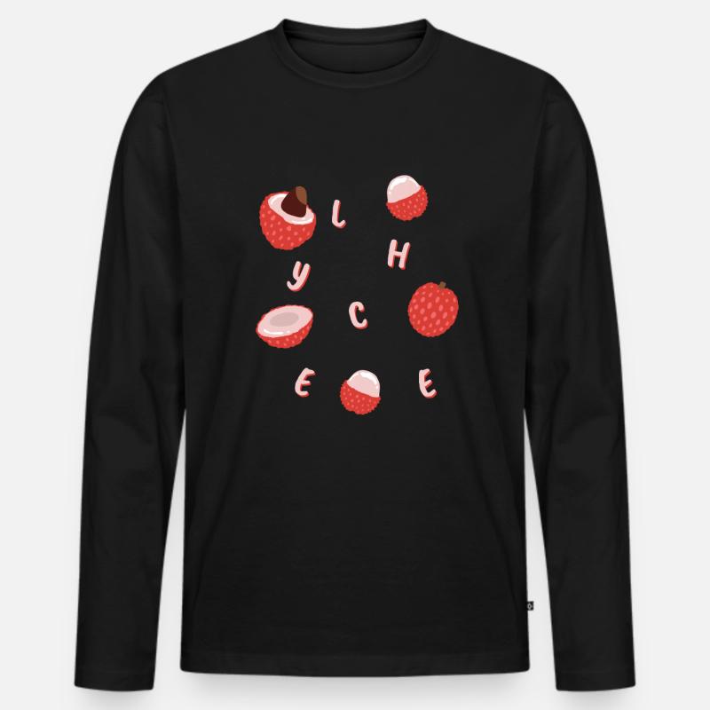 Lychee Lychee Exotic Fruit - Men's Premium Organic Long Sleeve Shirt - black