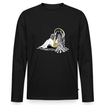 Angel Angel Wings - Men's Premium Organic Long Sleeve Shirt - black - Front - Nico (187cm)