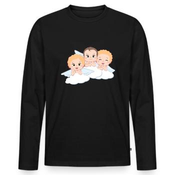 Angel Cherup Angel's Baby Angel - Men's Premium Organic Long Sleeve Shirt - black - Front - Nico (187cm)