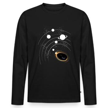Vacuum Cleaner Robot Vacuum Cleaner Space Stars - Men's Premium Organic Long Sleeve Shirt - black - Front - Nico (187cm)