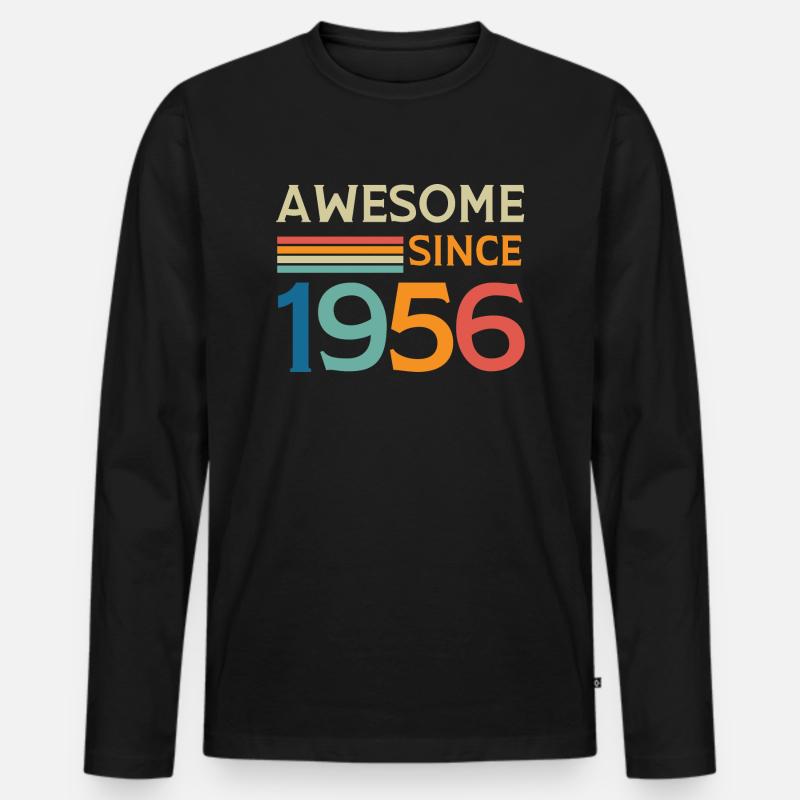 Großartig seit 1956 - Männer Premium Bio Langarmshirt - Schwarz