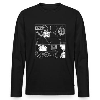 Montre Collector Montres-bracelets Montres de luxe Montre - T-shirt manches longues Premium bio Homme - noir - Devant - Nico (187cm)