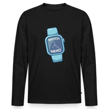 Montre Nerd Montres-bracelets Montre intelligente - T-shirt manches longues Premium bio Homme - noir - Devant - Nico (187cm)
