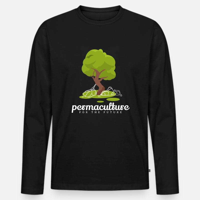 Permakultur For The Future - Männer Premium Bio Langarmshirt - Schwarz