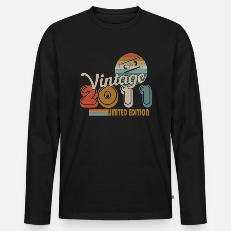 2011 - Männer Premium Bio Langarmshirt - Schwarz