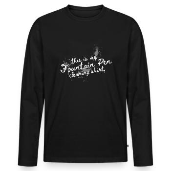 Fountain Pen Cleaning Füllfederhalter - Men's Premium Organic Long Sleeve Shirt - black - Front - Nico (187cm)