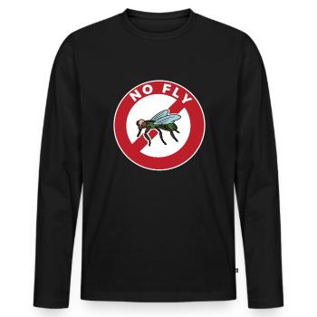 Pas de mouche Mouche Insecte Mouche - T-shirt manches longues Premium bio Homme - noir - Devant - Nico (187cm)