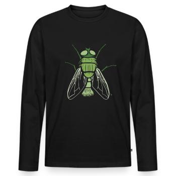 Fly Insects Fly Entomologist - Men's Premium Organic Long Sleeve Shirt - black - Front - Nico (187cm)