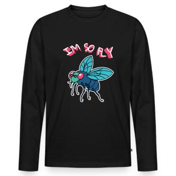 Je suis tellement mouche mouche insectes mouche mouche - T-shirt manches longues Premium bio Homme - noir - Devant - Nico (187cm)