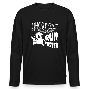 Appât fantôme courir plus vite fantômes Halloween - T-shirt manches longues Premium bio Homme - noir - Devant - Nico (187cm)
