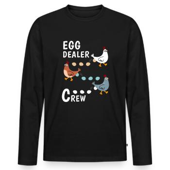 Oeuf Dealer Crew Poule Oeufs - T-shirt manches longues Premium bio Homme - noir - Devant - Nico (187cm)