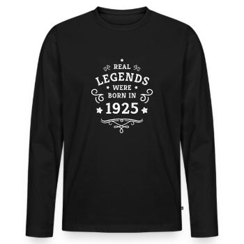 100e anniversaire De vraies légendes sont nées en 1925 - T-shirt manches longues Premium bio Homme - noir - Devant - Nico (187cm)
