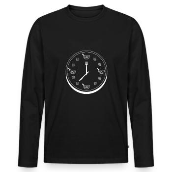 Regardez Food Hunger Think About Food - T-shirt manches longues Premium bio Homme - noir - Devant - Nico (187cm)