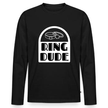 Ring Dude Ringträger Hochzeit Heirat - Männer Premium Bio Langarmshirt - Schwarz - Vorne - Nico (187cm)