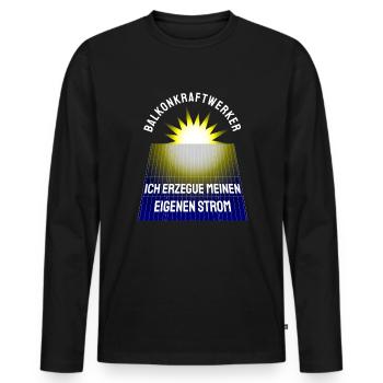 Centrale électrique de balcon Solaire Photovoltaïque - T-shirt manches longues Premium bio Homme - noir - Devant - Nico (187cm)
