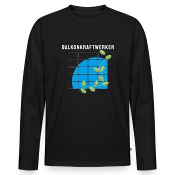 Centrale électrique de balcon Solaire Photovoltaïque - T-shirt manches longues Premium bio Homme - noir - Devant - Nico (187cm)