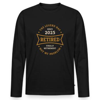 Retraite 2025 La légende est un cadeau à la retraite - T-shirt manches longues Premium bio Homme - noir - Devant - Nico (187cm)