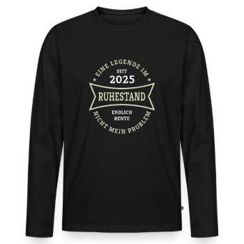 Retirement 2025 Finally Pension Gift for Pensioners - Men's Premium Organic Long Sleeve Shirt - black - Front - Nico (187cm)
