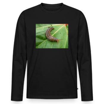 tiger slug also great grey slug Tigerschnegel - Men's Premium Organic Long Sleeve Shirt - black - Front - Nico (187cm)