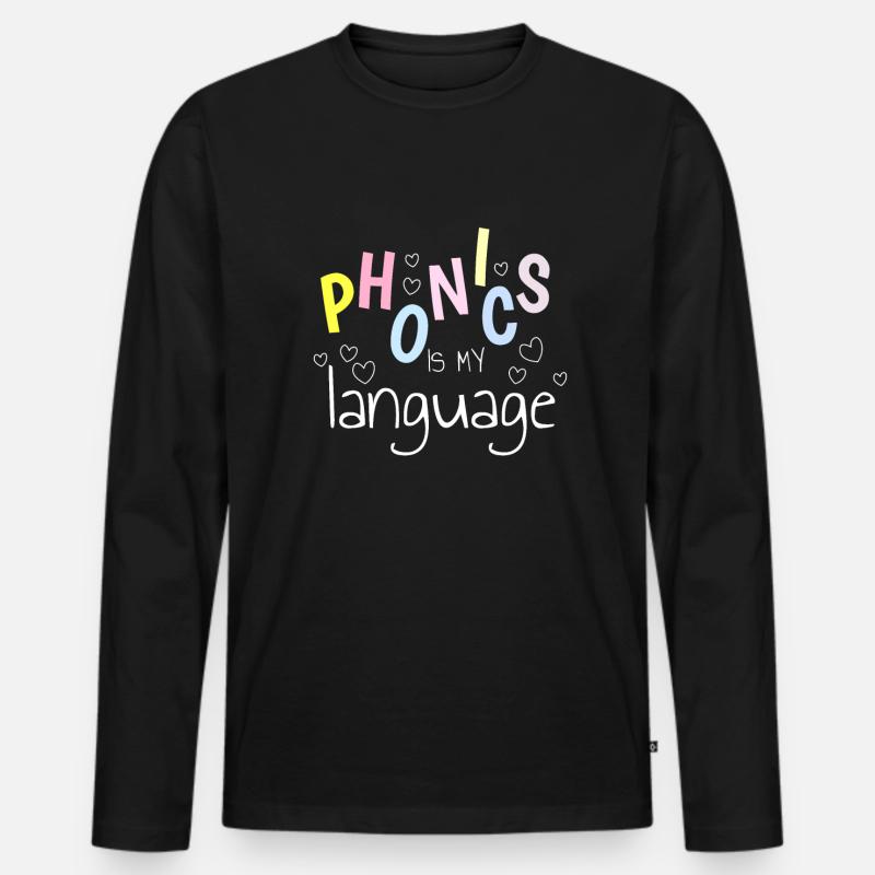 Phonetik Is My Language - Männer Premium Bio Langarmshirt - Schwarz