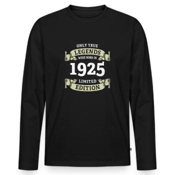 De vraies légendes sont nées en 1925, 100e anniversaire - T-shirt manches longues Premium bio Homme - noir - Devant - Nico (187cm)