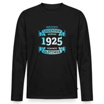 De vraies légendes sont nées en 1925, 100e anniversaire - T-shirt manches longues Premium bio Homme - noir - Devant - Nico (187cm)