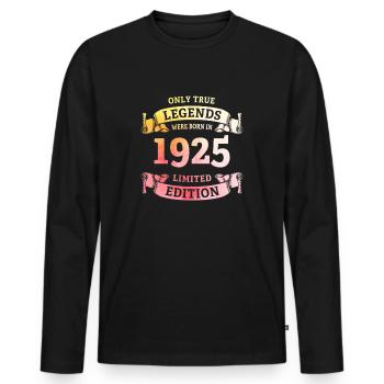 De vraies légendes sont nées en 1925, 100e anniversaire - T-shirt manches longues Premium bio Homme - noir - Devant - Nico (187cm)
