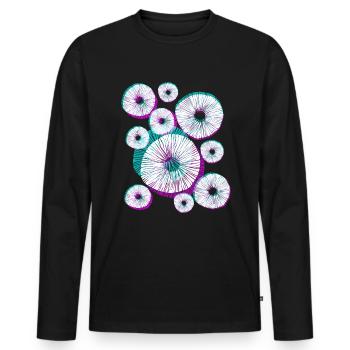 Diversité fongique Champignons Spores fongiques - T-shirt manches longues Premium bio Homme - noir - Devant - Nico (187cm)