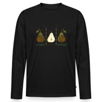 A Pear Disappear Appear Funny Pears - Men's Premium Organic Long Sleeve Shirt - black - Front - Nico (187cm)