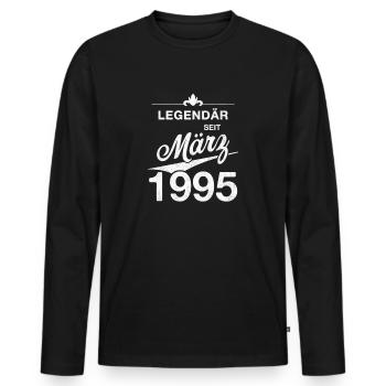30th Birthday Legendary March 1995 Vintage 95 - Men's Premium Organic Long Sleeve Shirt - black - Front - Nico (187cm)