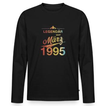 30th Birthday Legendary March 1995 Vintage 95 - Men's Premium Organic Long Sleeve Shirt - black - Front - Nico (187cm)