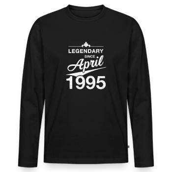 30th Birthday Legendary April 1995 Volume 95 - Men's Premium Organic Long Sleeve Shirt - black - Front - Nico (187cm)