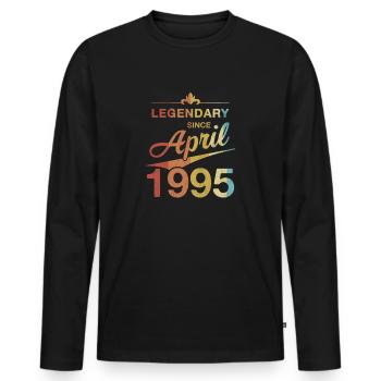 30th Birthday Legendary April 1995 Volume 95 - Men's Premium Organic Long Sleeve Shirt - black - Front - Nico (187cm)