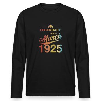 100ème Anniversaire Légendaire Mars 1925 Volume 25 - T-shirt manches longues Premium bio Homme - noir - Devant - Nico (187cm)