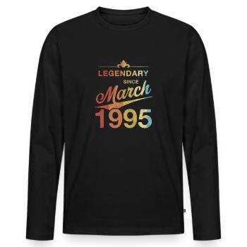 30th Birthday Legendary March 1995 Vintage 95 - Men's Premium Organic Long Sleeve Shirt - black - Front - Nico (187cm)