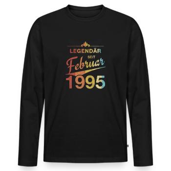 30th Birthday Legendary February 1995 Volume 95 - Men's Premium Organic Long Sleeve Shirt - black - Front - Nico (187cm)