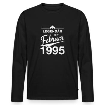 30th Birthday Legendary February 1995 Volume 95 - Men's Premium Organic Long Sleeve Shirt - black - Front - Nico (187cm)
